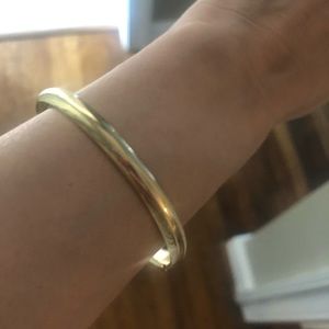 14k Gold Bangle Bracelet, Hinged Opening